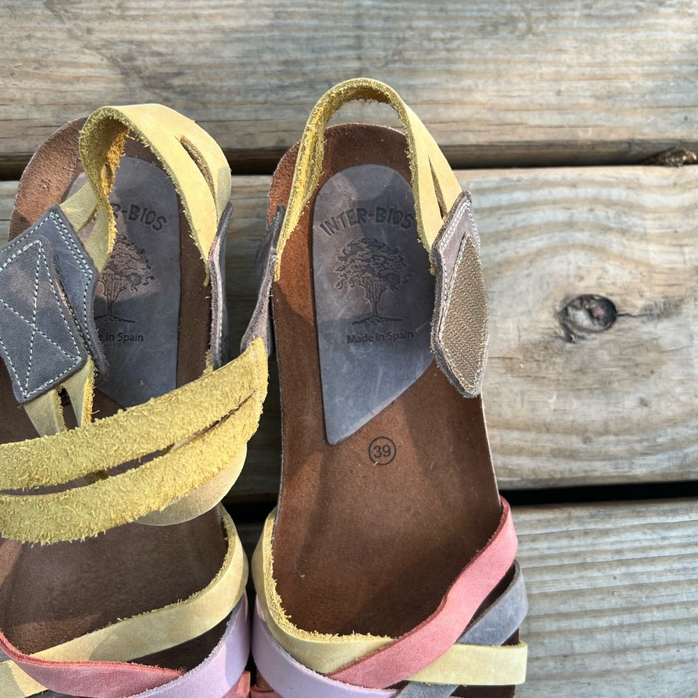 Inter-Bios Multi Colored Leather Sandal View 4